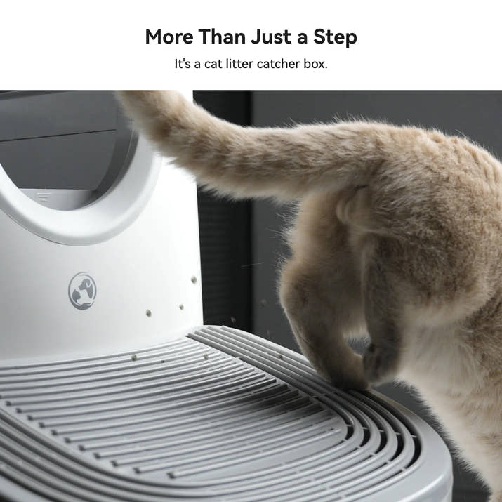3-in-1 Cat Stepper for Self-Cleaning Litter Box, Trapping Litter & Storage Tray with Non-Slip Ramp for furoomate