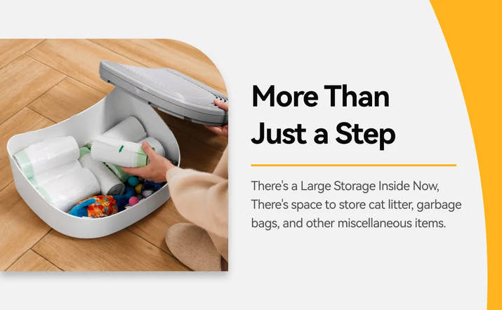 3-in-1 Cat Stepper for Self-Cleaning Litter Box, Trapping Litter & Storage Tray with Non-Slip Ramp for furoomate