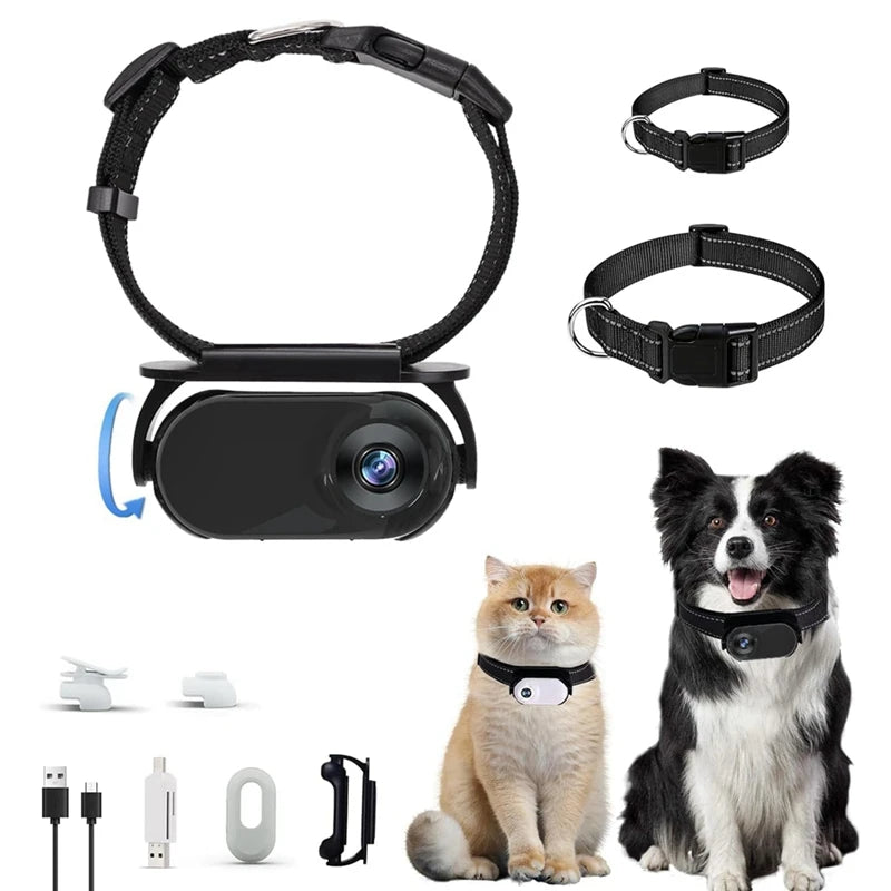 N11R- Pet Collar Camera For Pet Camera And Monitor With Wide Angle Lens, Mini Portable Stabilized Sports Body Camera